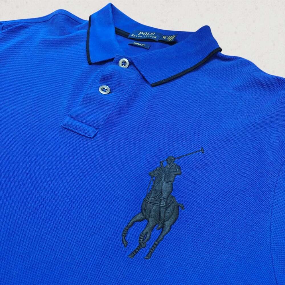 Polo Ralph Lauren Mens XL Long Sleeve Polo Shirt Navy Custom Fit Big Pony 3